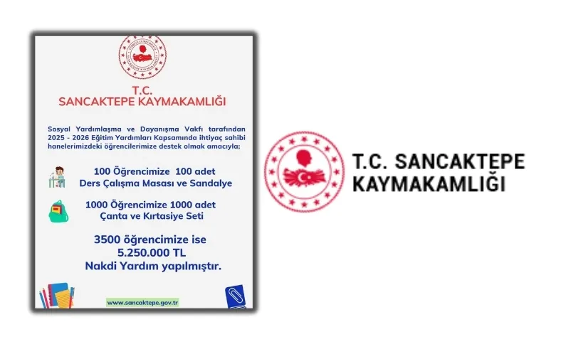 Sancaktepe Kaymakamlığı’ndan Eğitime Destek
