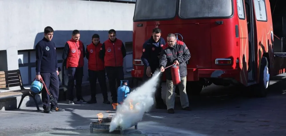 BÜYÜKŞEHİR’DEN DİN GÖREVLİLERİNE AFET FARKINDALIK VE YANGIN EĞİTİMİ